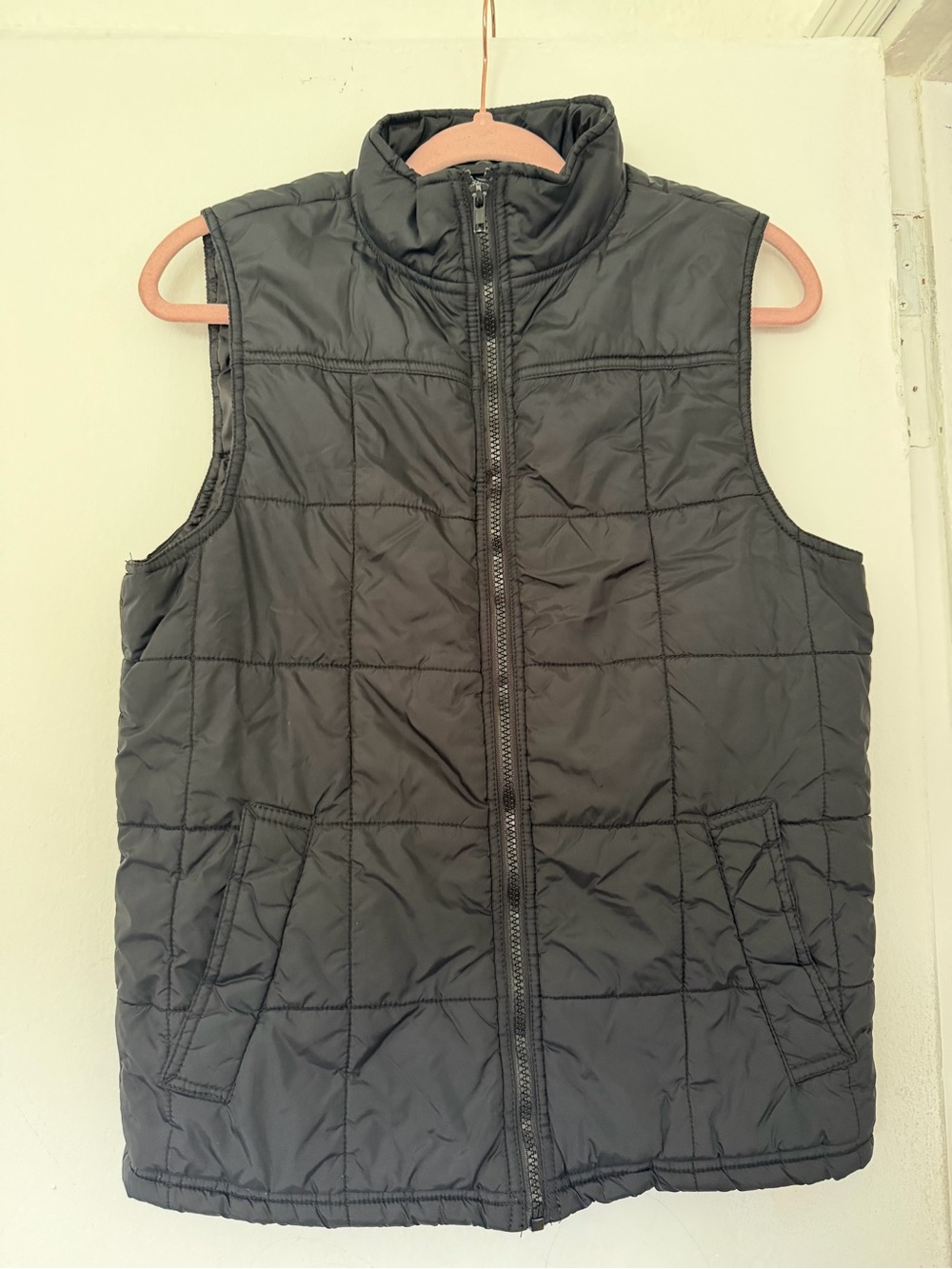 American Rag Black Quilted Sleeveless Vest